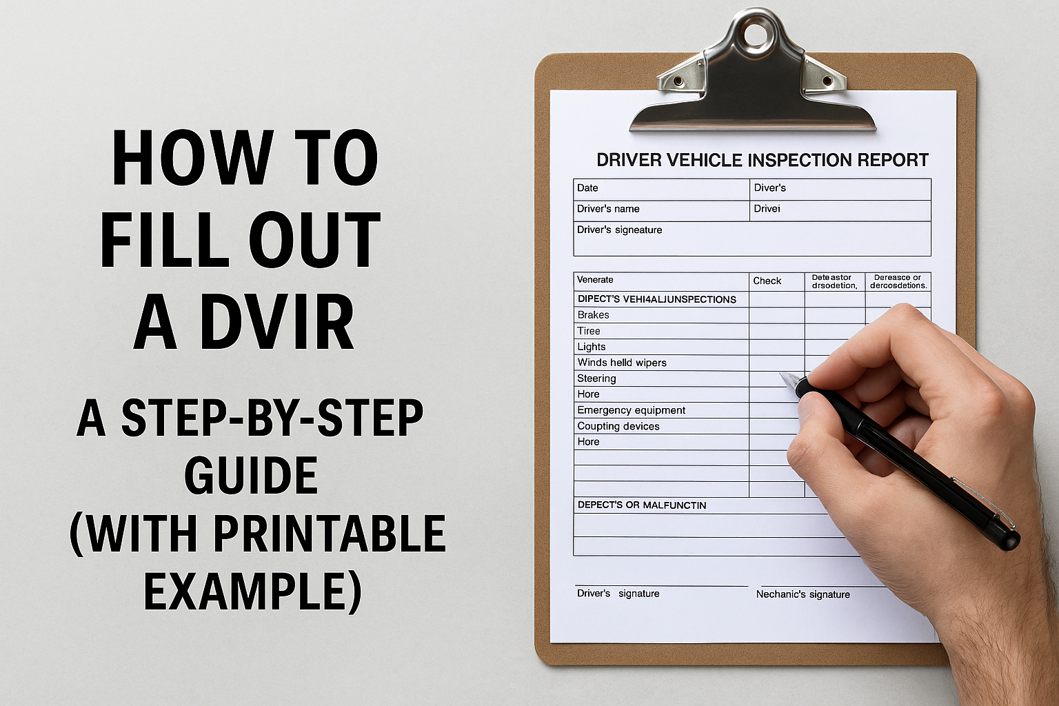 how to fill out dvir
